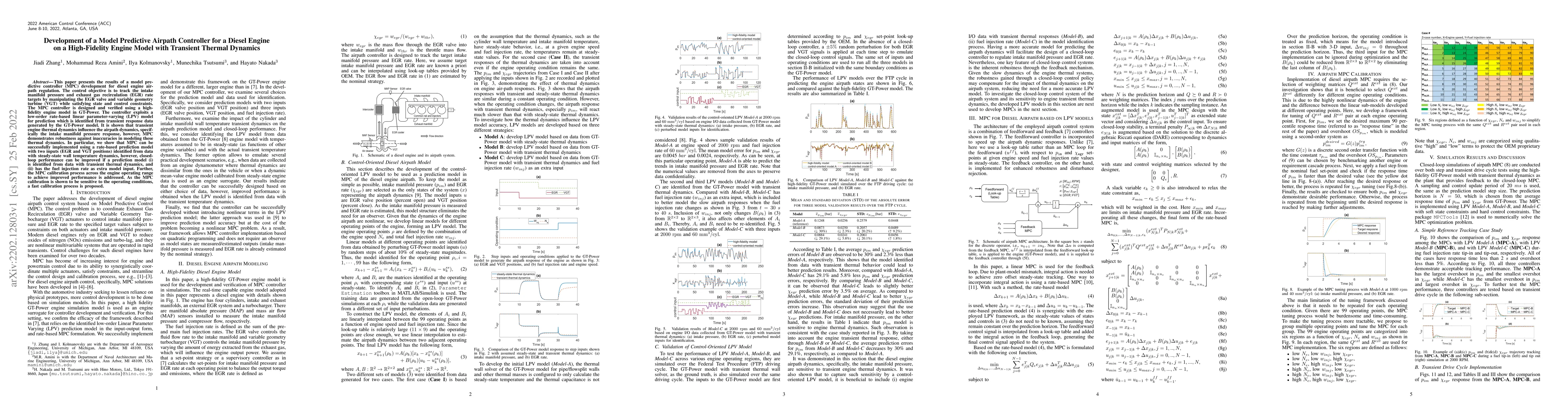 Thumbnail for Development of a Model Predictive Airpath Controller for a Diesel Engine
  on a High-Fidelity Engine Model with Transient Thermal Dynamics