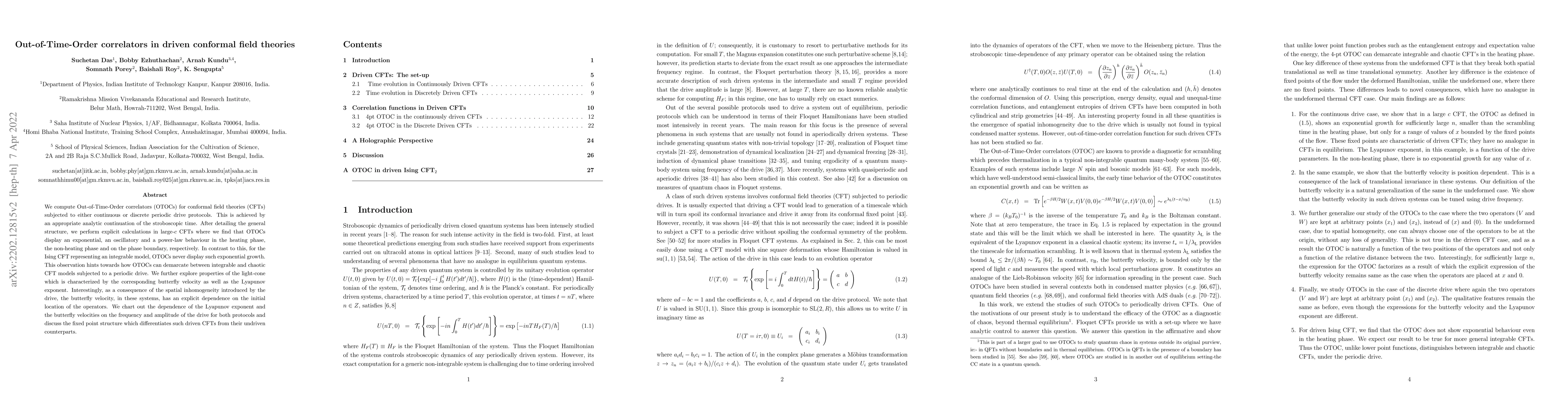 Thumbnail for Out-of-Time-Order correlators in driven conformal field theories