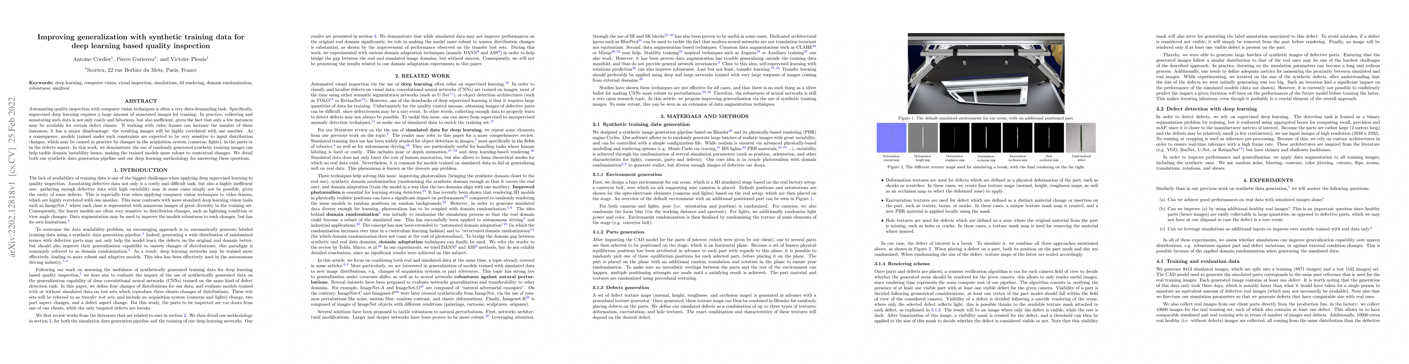 Thumbnail for Improving generalization with synthetic training data for deep learning
  based quality inspection