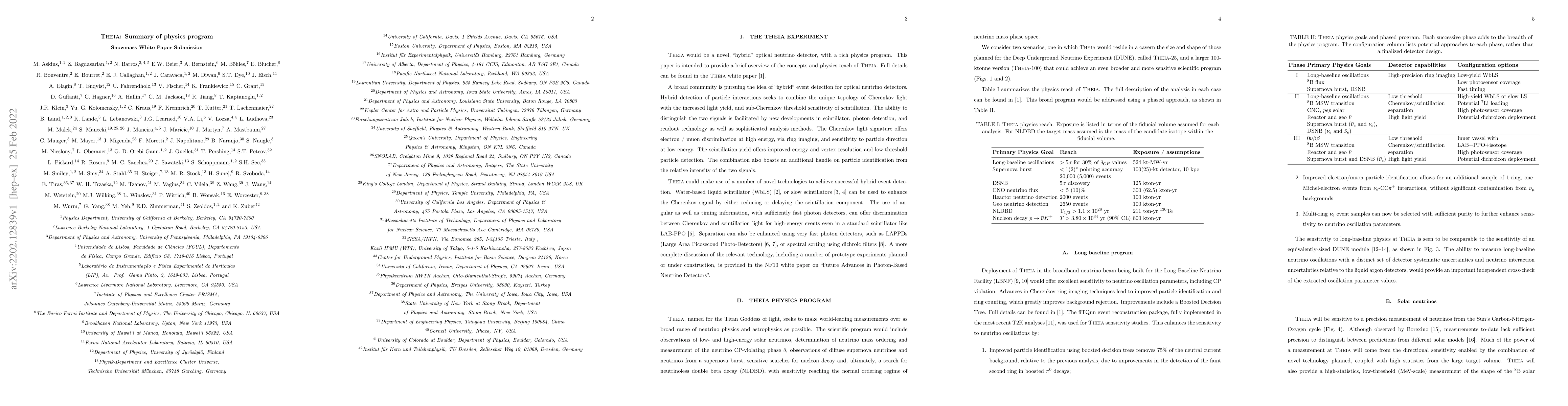 Thumbnail for Theia: Summary of physics program. Snowmass White Paper Submission