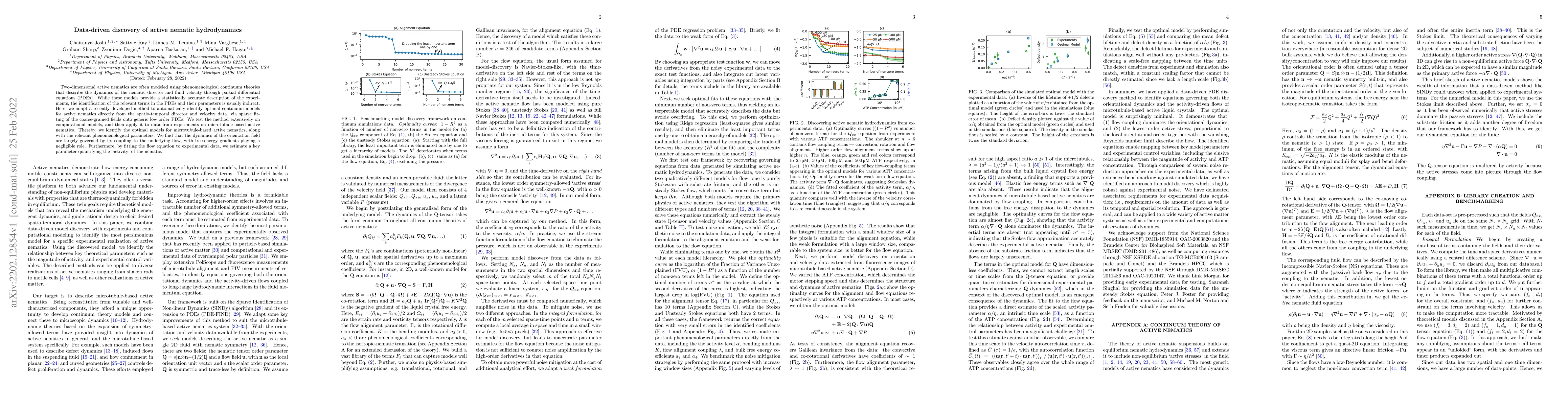 Thumbnail for Data-driven discovery of active nematic hydrodynamics
