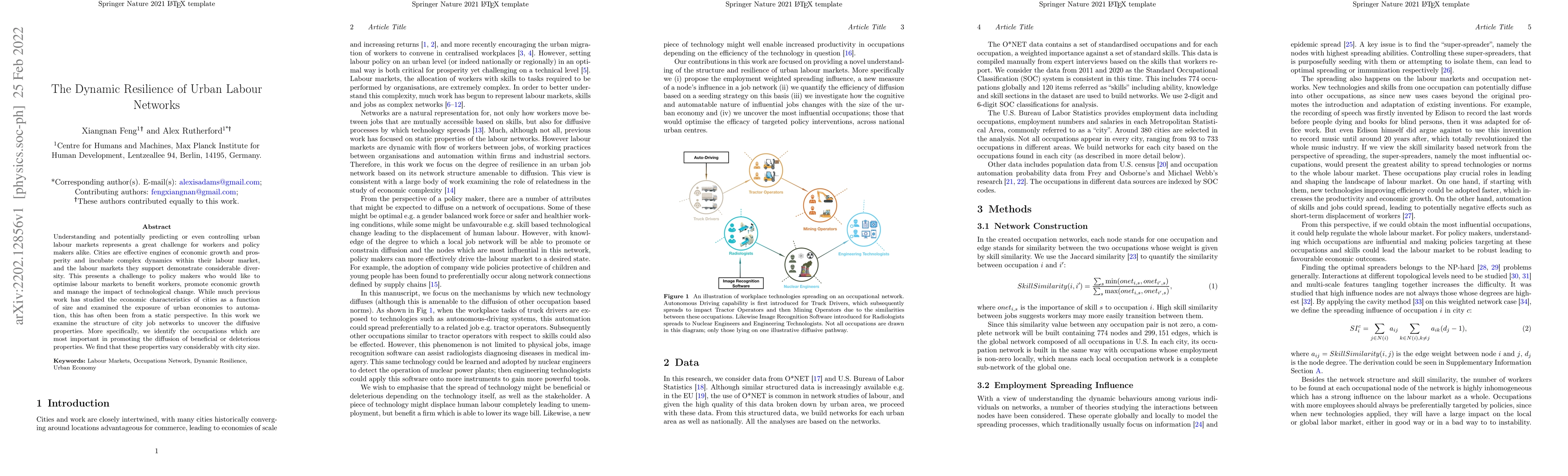 Thumbnail for The Dynamic Resilience of Urban Labour Networks