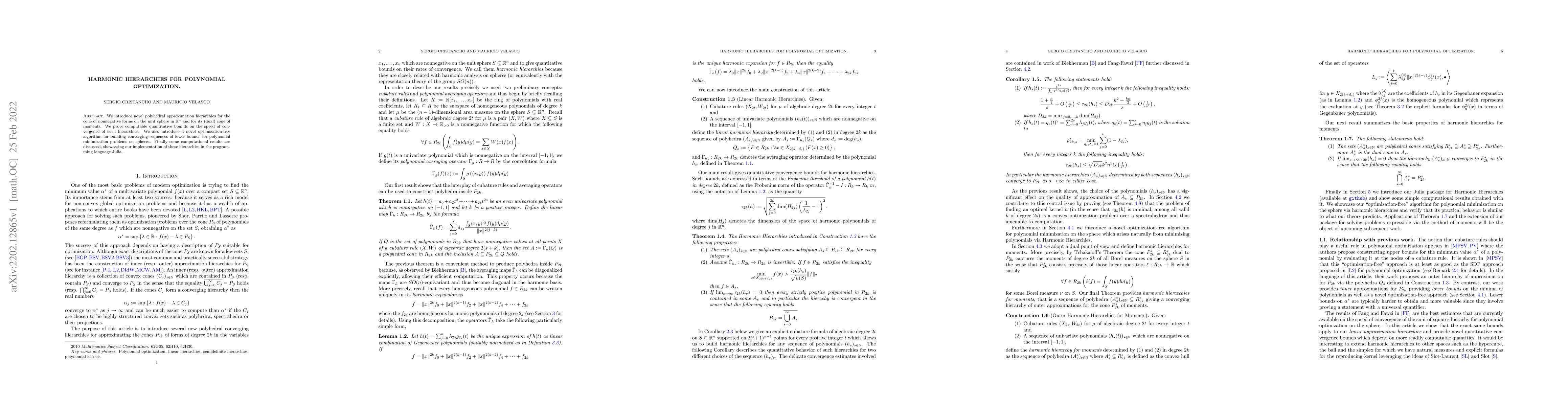Thumbnail for Harmonic Hierarchies for Polynomial Optimization