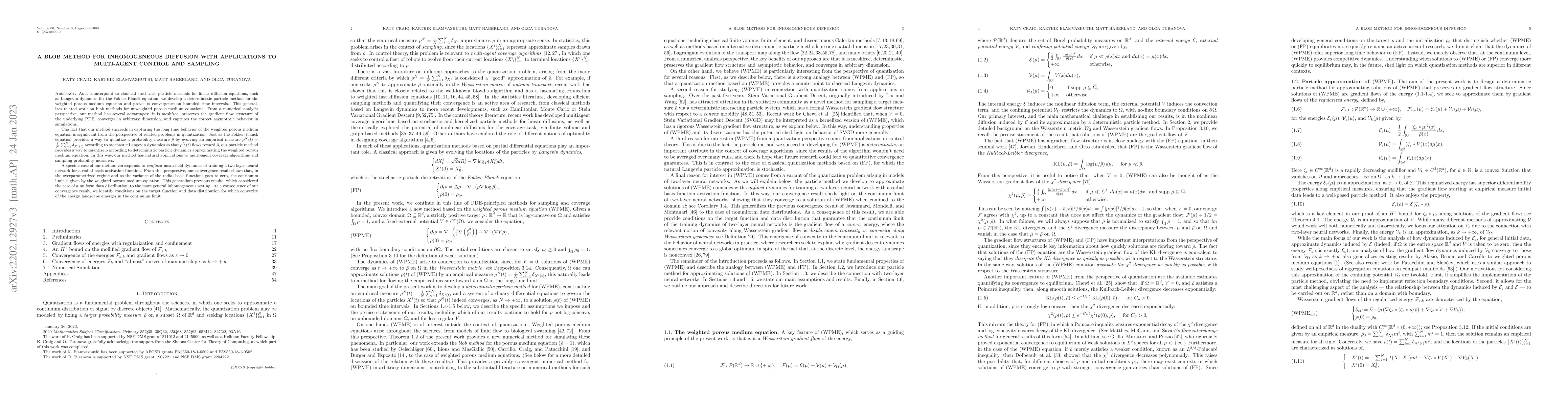 Thumbnail for A blob method for inhomogeneous diffusion with applications to
  multi-agent control and sampling