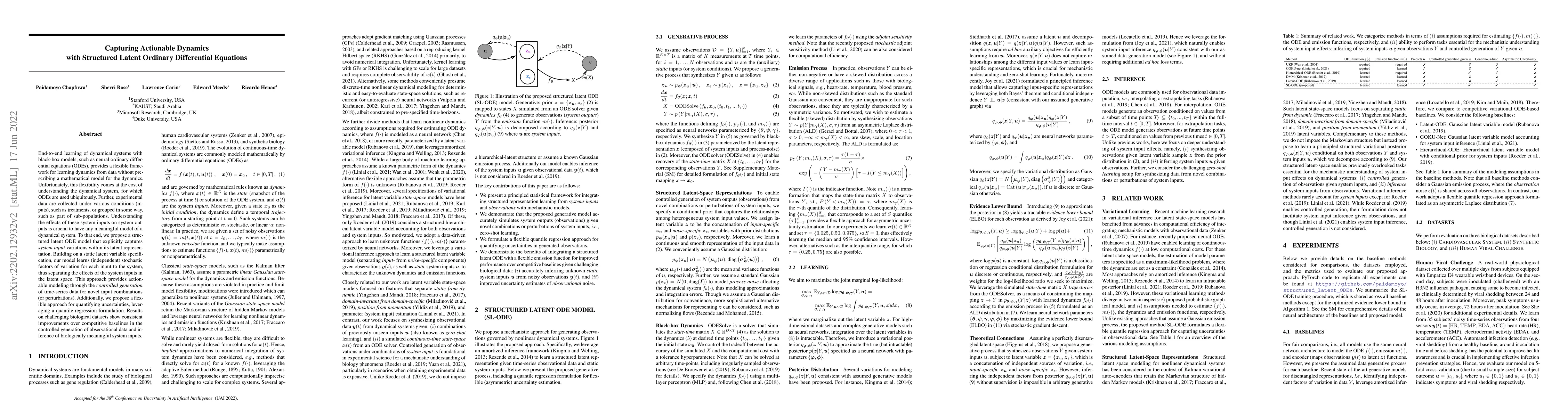 Thumbnail for Capturing Actionable Dynamics with Structured Latent Ordinary
  Differential Equations