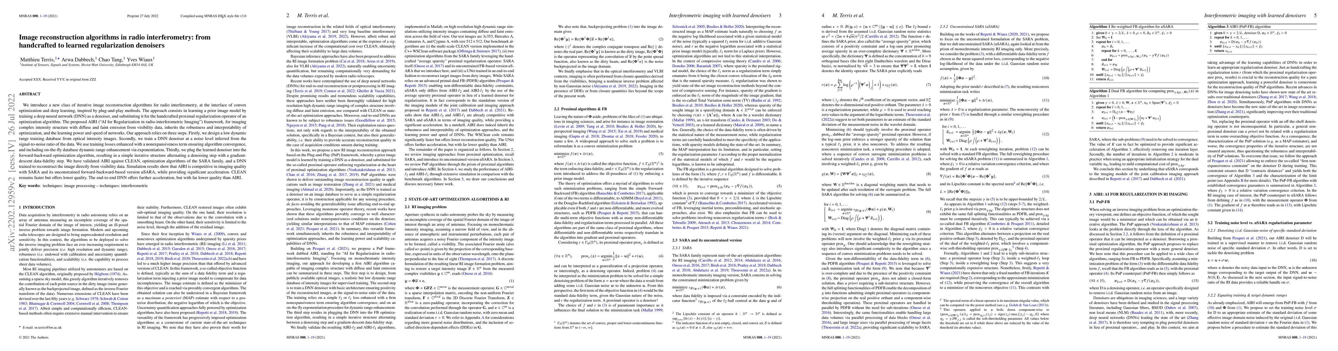 Thumbnail for Image reconstruction algorithms in radio interferometry: from
  handcrafted to learned regularization denoisers