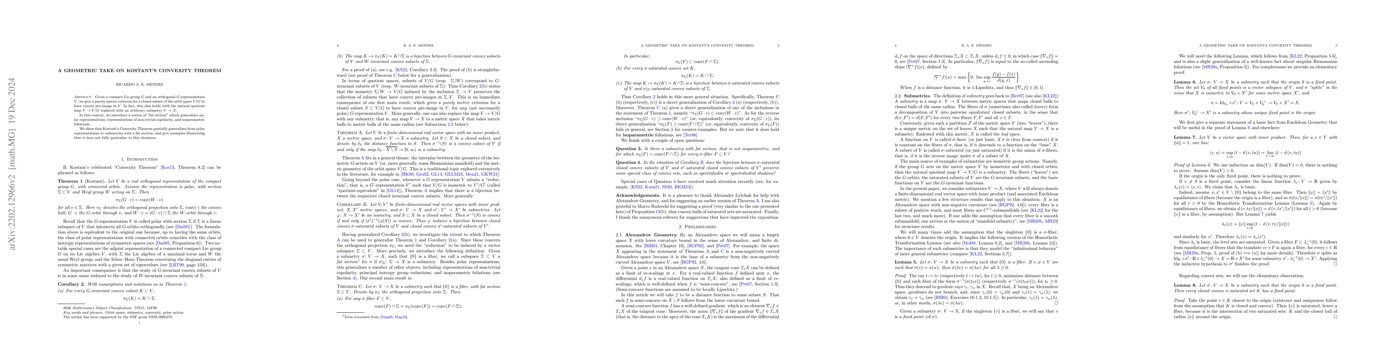 Thumbnail for A geometric take on Kostant's Convexity Theorem