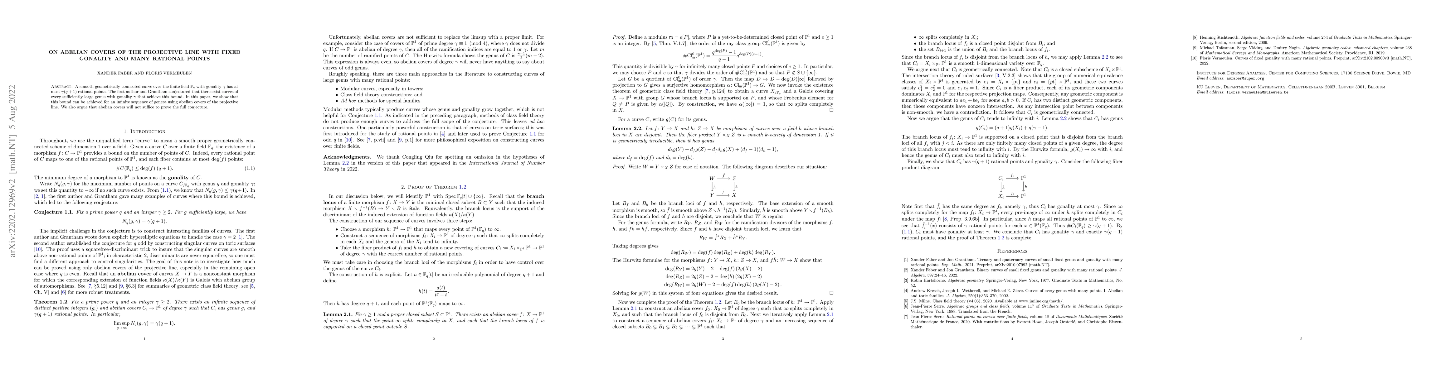 Thumbnail for On abelian covers of the projective line with fixed gonality and many
  rational points
