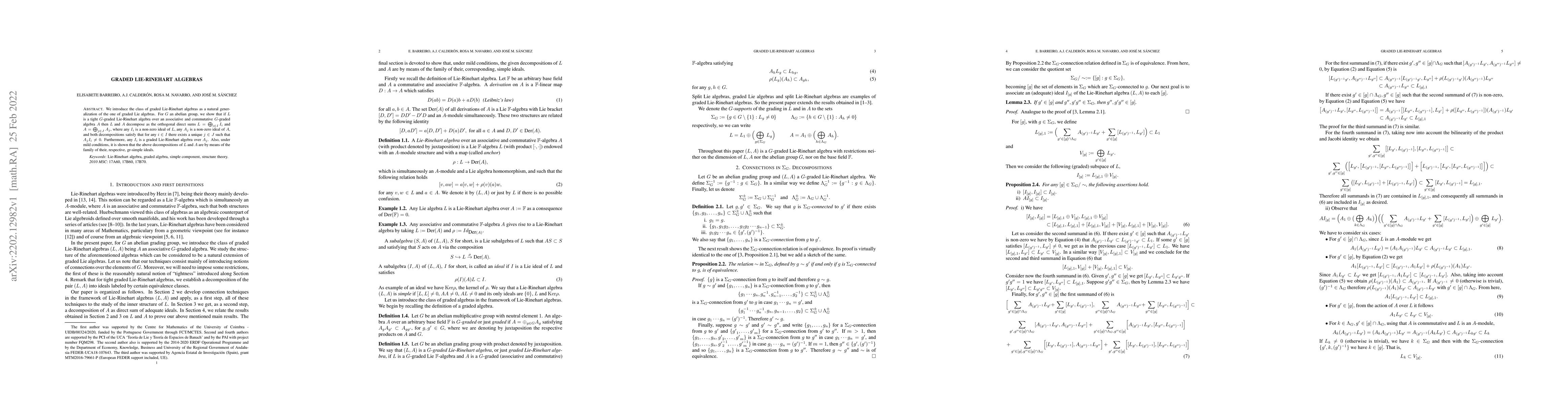 Thumbnail for Graded Lie-Rinehart algebras