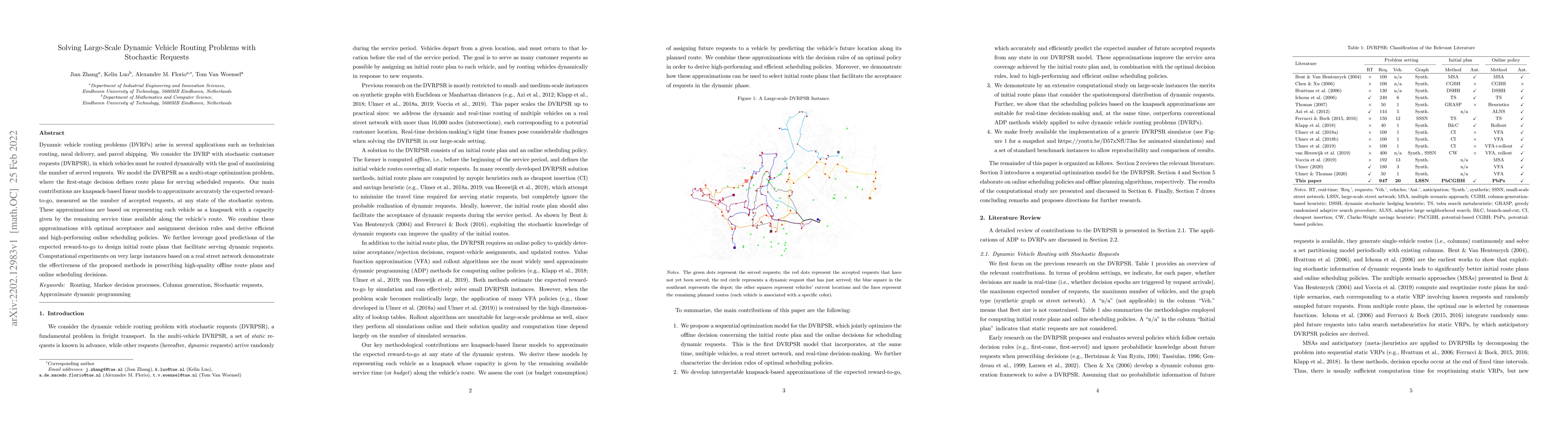 Thumbnail for Solving Large-Scale Dynamic Vehicle Routing Problems with Stochastic
  Requests