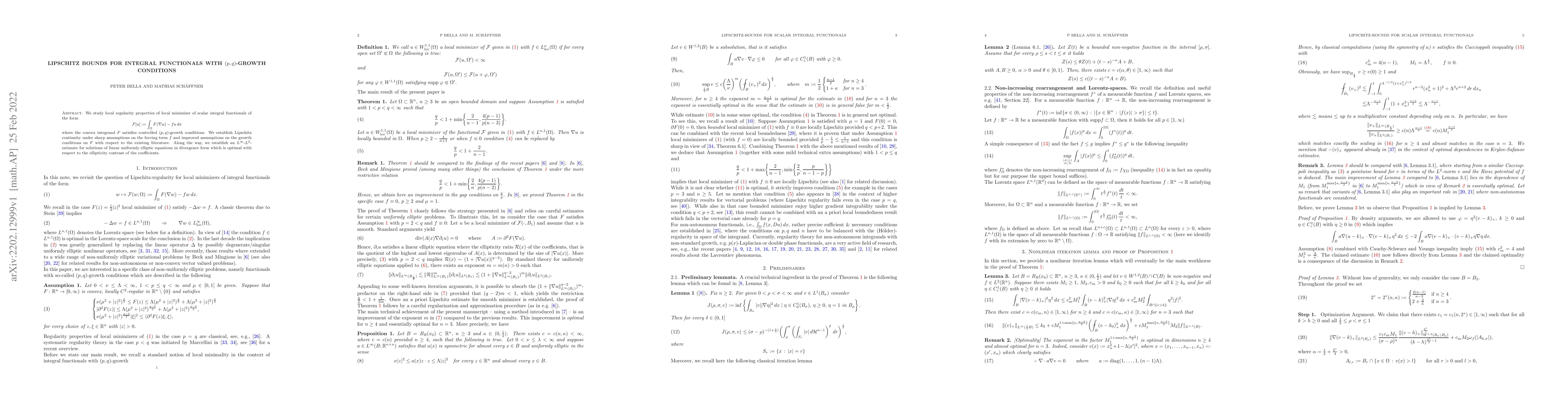 Thumbnail for Lipschitz bounds for integral functionals with $(p,q)$-growth conditions