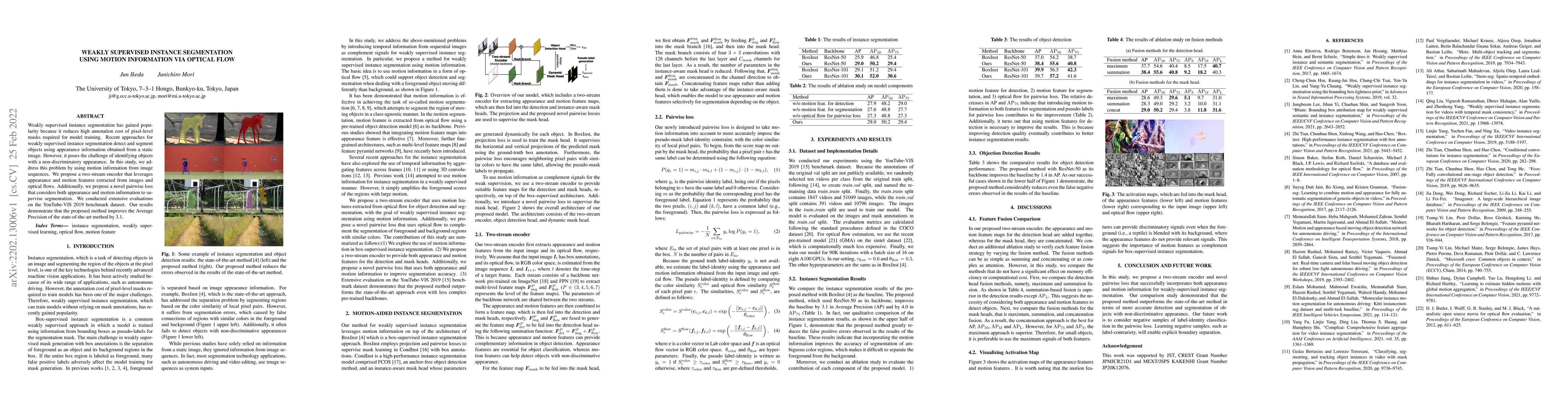 Thumbnail for Weakly Supervised Instance Segmentation using Motion Information via
  Optical Flow