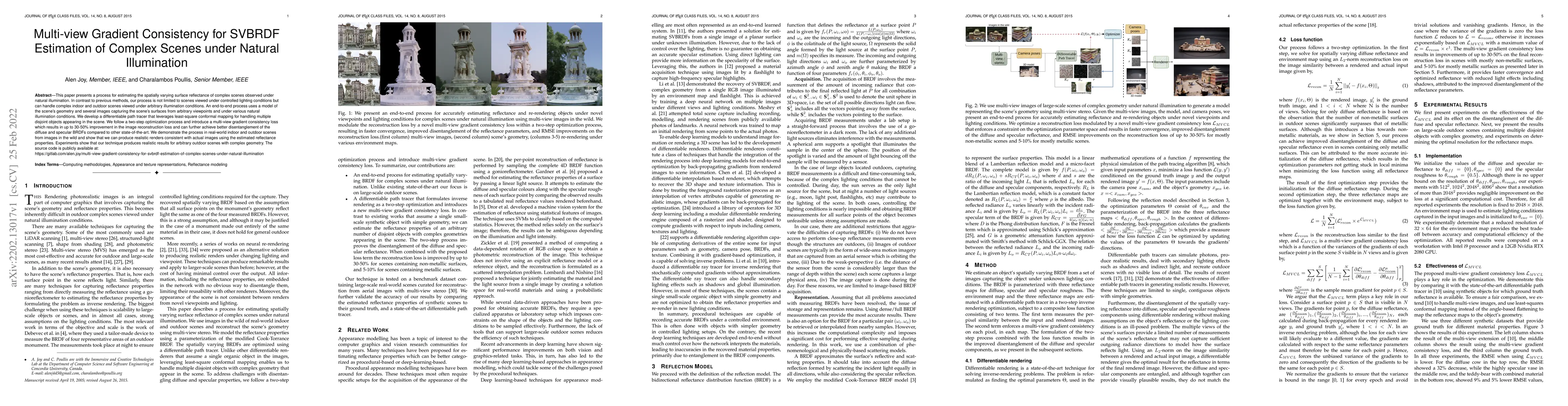 Thumbnail for Multi-view Gradient Consistency for SVBRDF Estimation of Complex Scenes
  under Natural Illumination