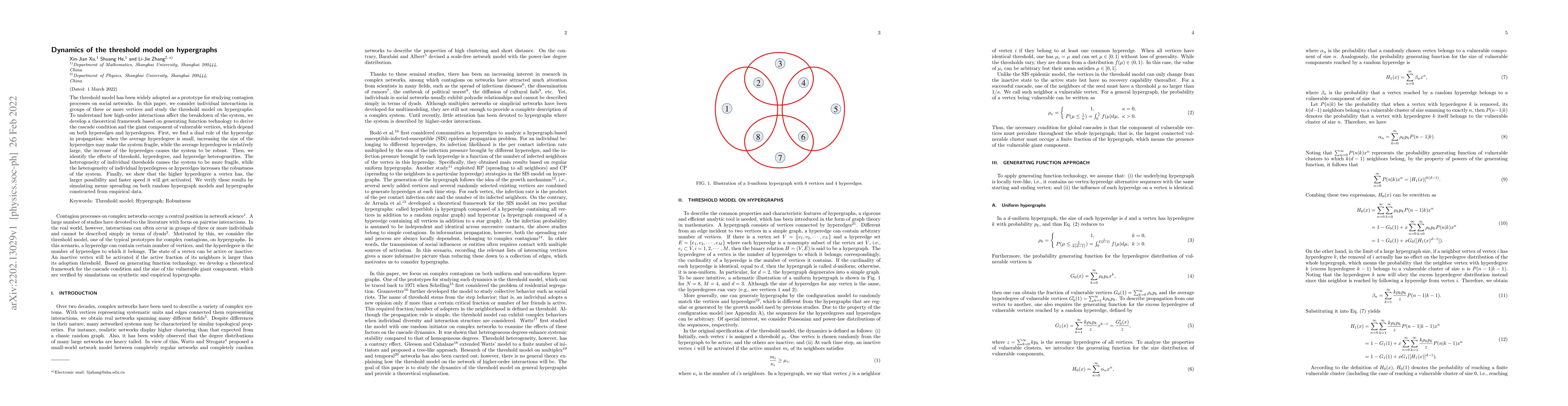 Thumbnail for Dynamics of the threshold model on hypergraphs
