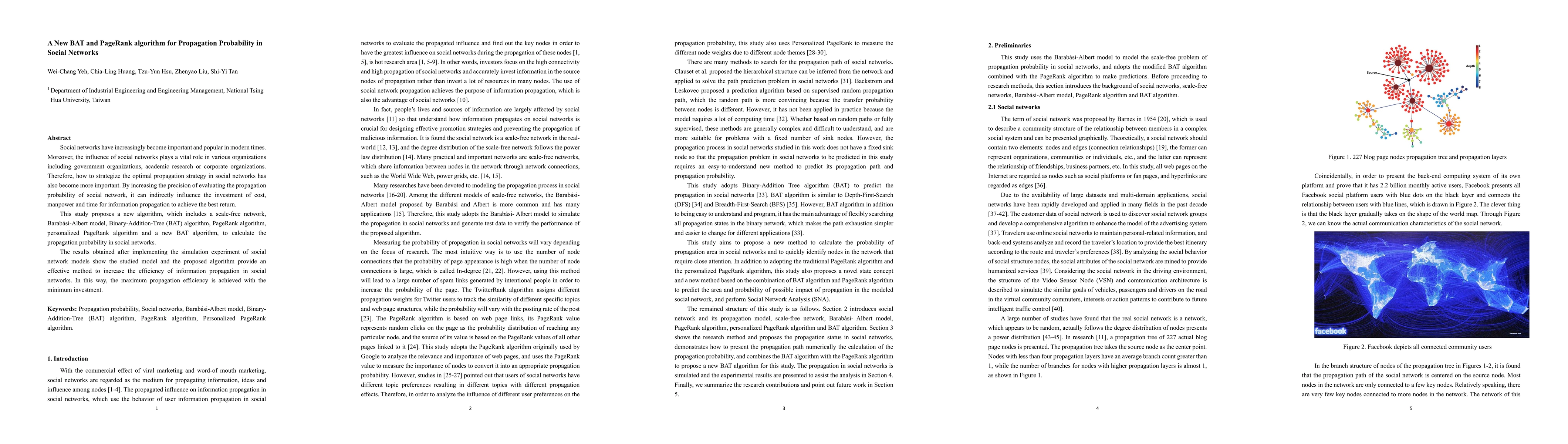 Thumbnail for A New BAT and PageRank algorithm for Propagation Probability in Social
  Networks