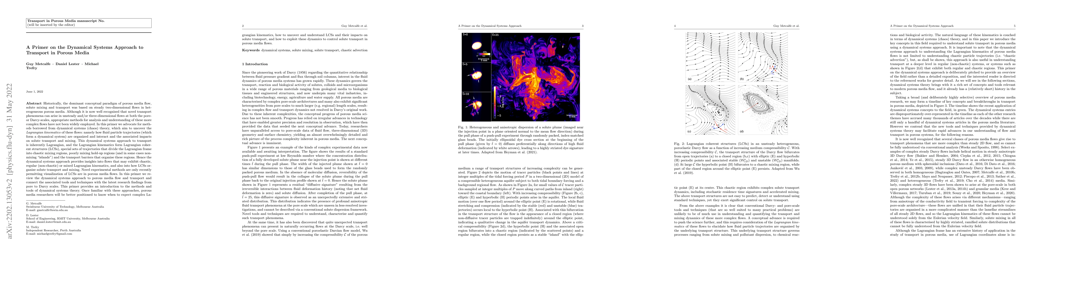 Thumbnail for A Primer on the Dynamical Systems Approach to Transport in Porous Media