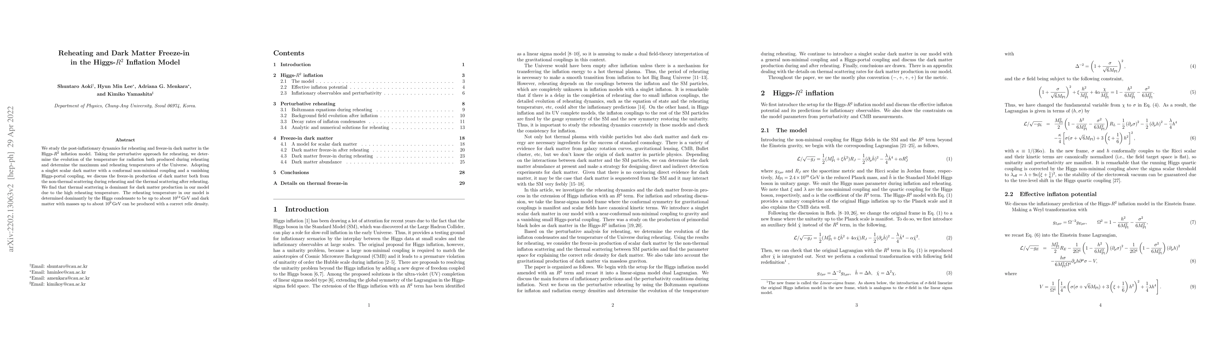 Thumbnail for Reheating and Dark Matter Freeze-in in the Higgs-$R^2$ Inflation Model