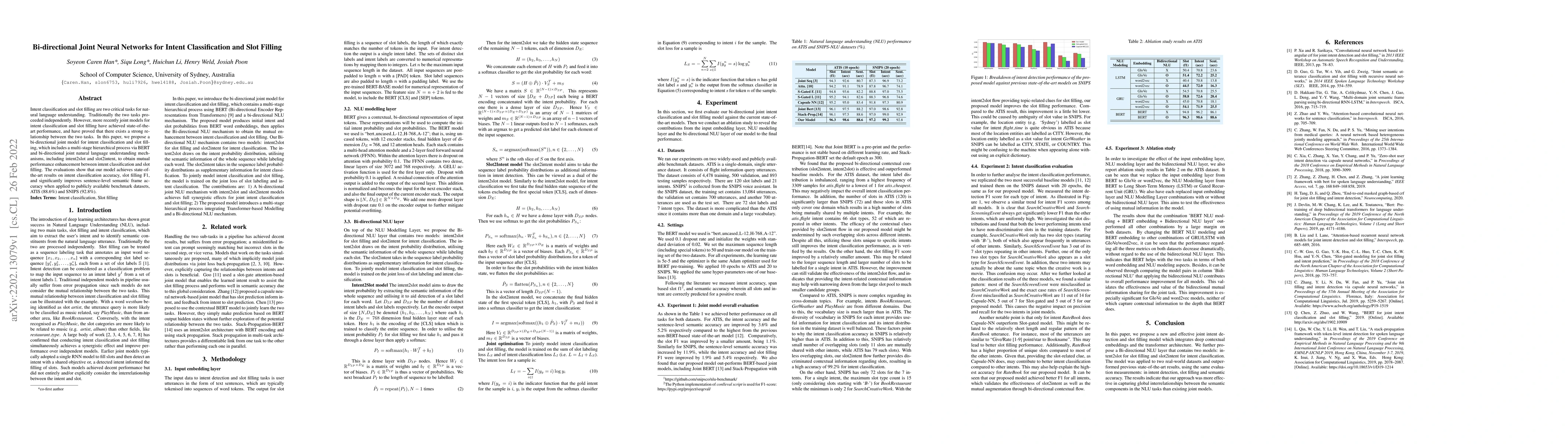 Thumbnail for Bi-directional Joint Neural Networks for Intent Classification and Slot
  Filling