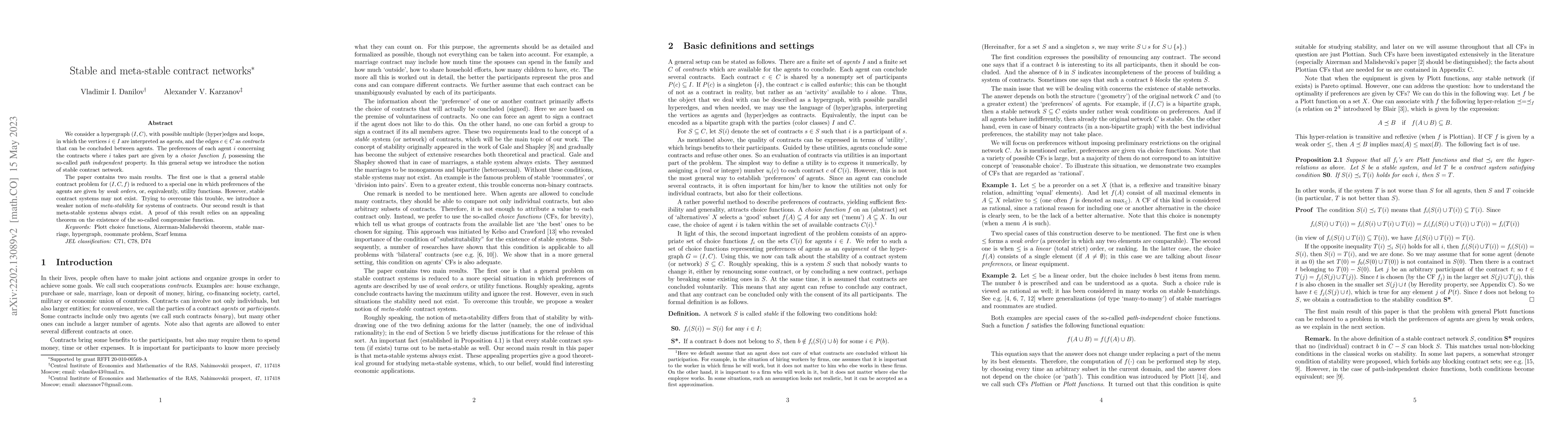 Thumbnail for Stable and metastable contract networks