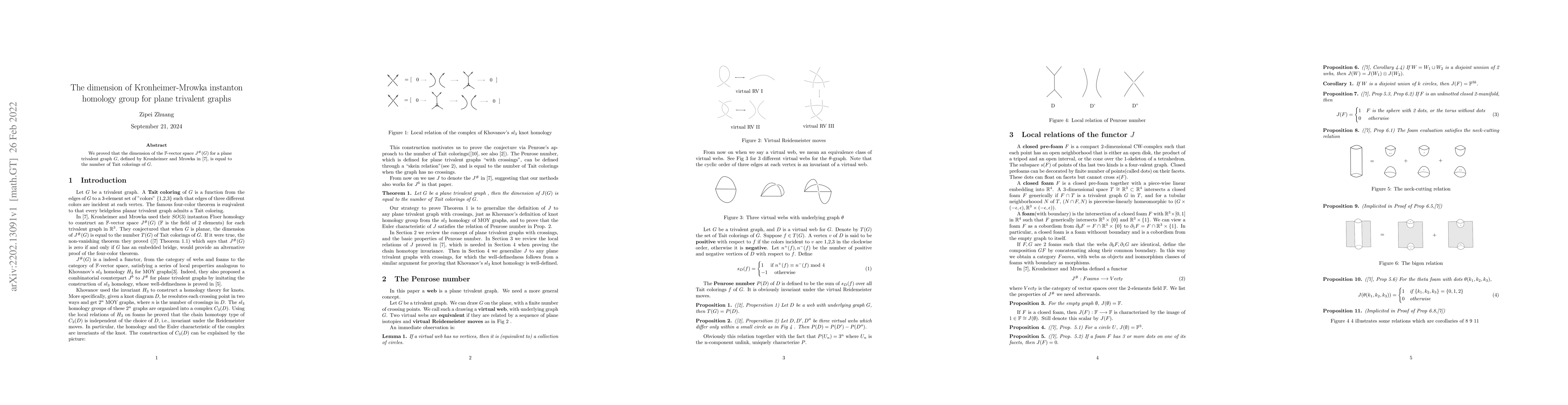Thumbnail for The dimension of Kronheimer-Mrowka instanton homology group for plane
  trivalent graphs