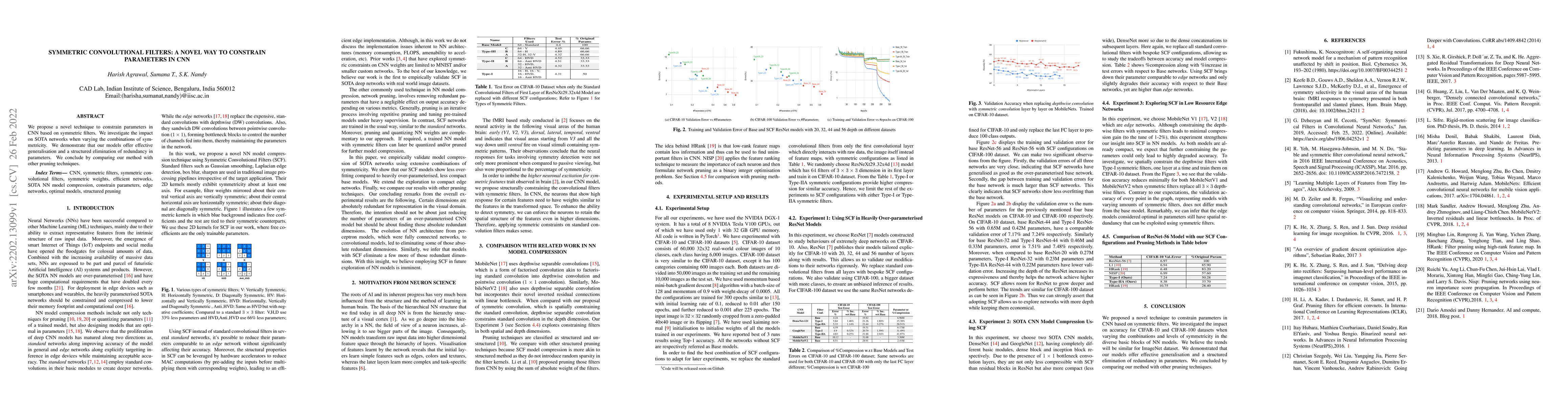 Thumbnail for Symmetric Convolutional Filters: A Novel Way to Constrain Parameters in
  CNN