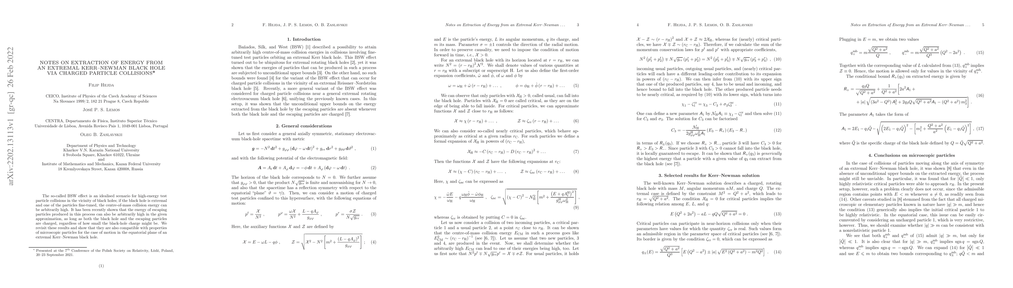 Thumbnail for Notes on extraction of energy from an extremal Kerr-Newman black hole
  via charged particle collisions