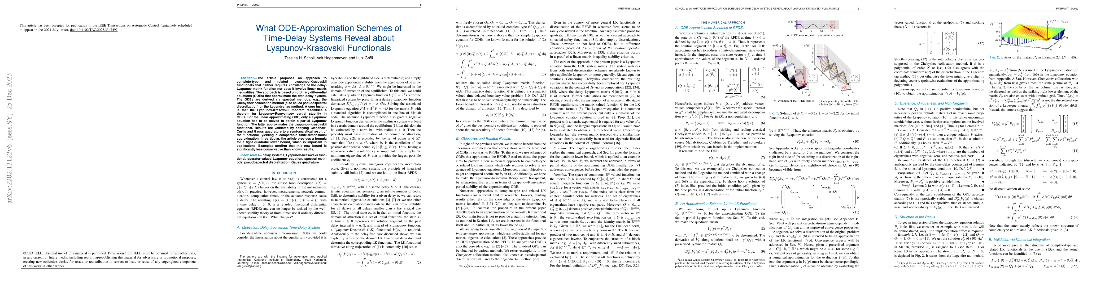 Thumbnail for What ODE-Approximation Schemes of Time-Delay Systems Reveal about
  Lyapunov-Krasovskii Functionals