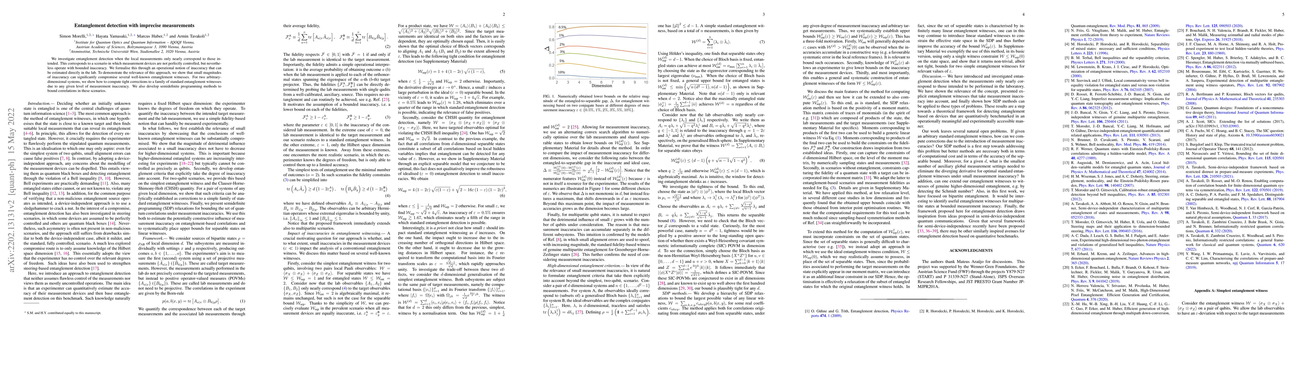 Thumbnail for Entanglement detection with imprecise measurements