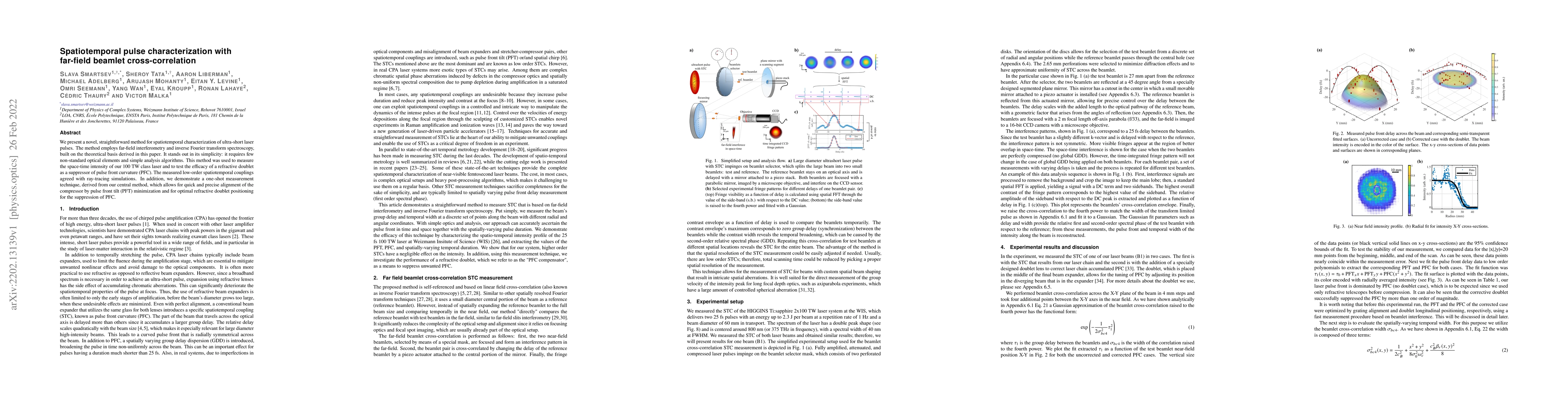Thumbnail for Spatiotemporal pulse characterization with far-field beamlet
  cross-correlation