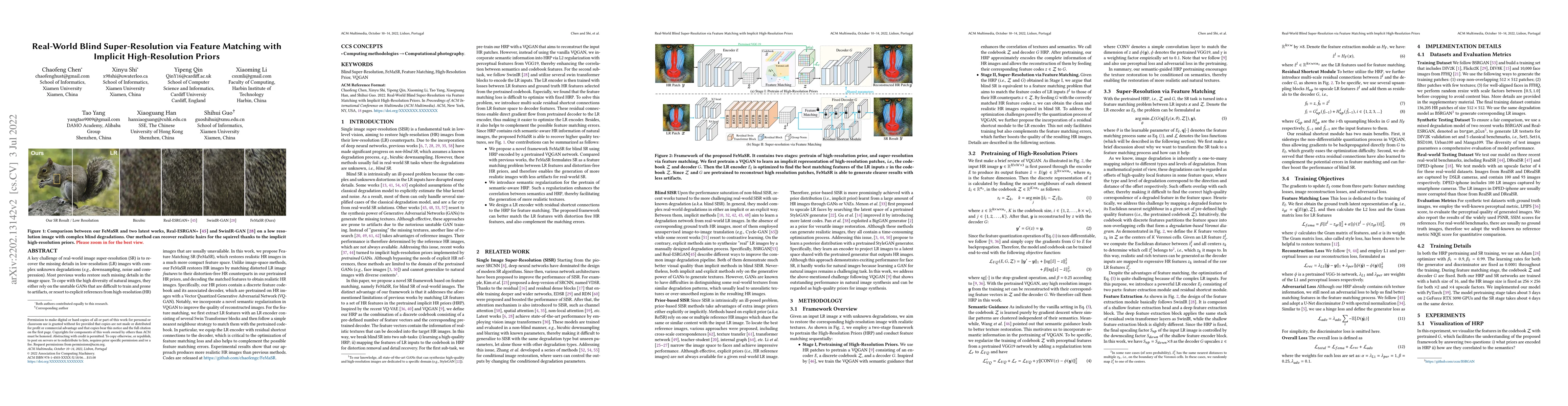 Thumbnail for Real-World Blind Super-Resolution via Feature Matching with Implicit
  High-Resolution Priors