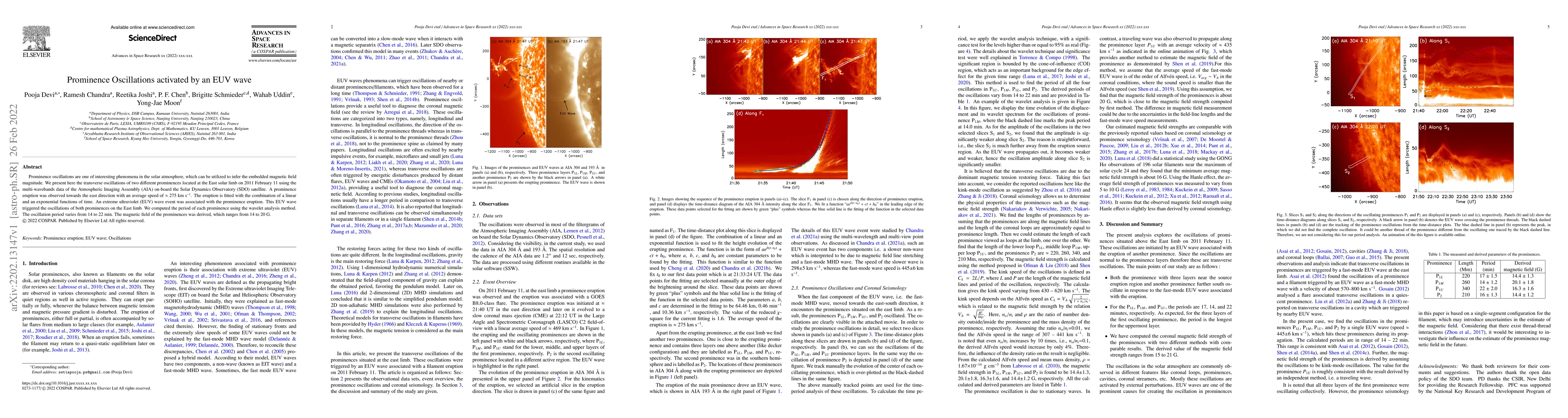 Thumbnail for Prominence Oscillations activated by an EUV wave