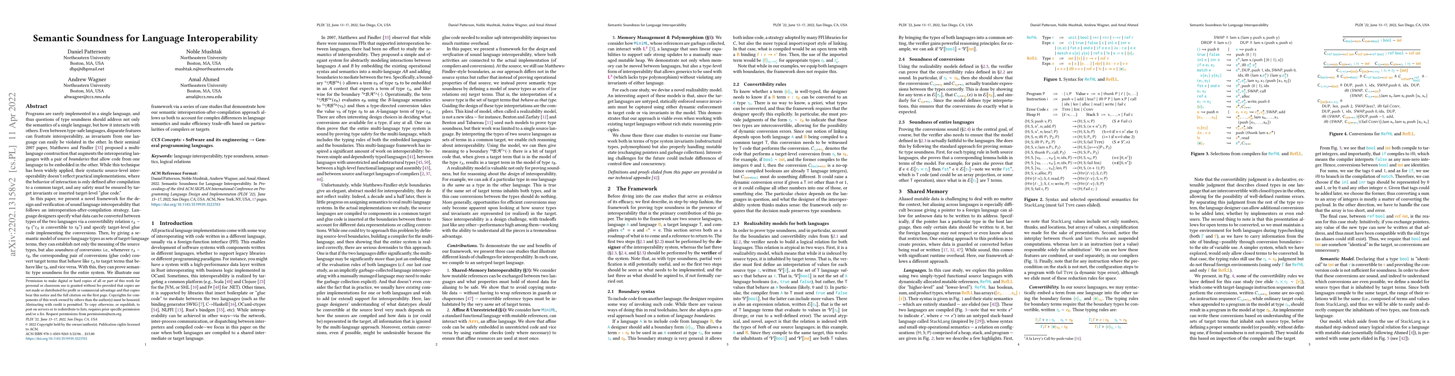 Thumbnail for Semantic Soundness for Language Interoperability