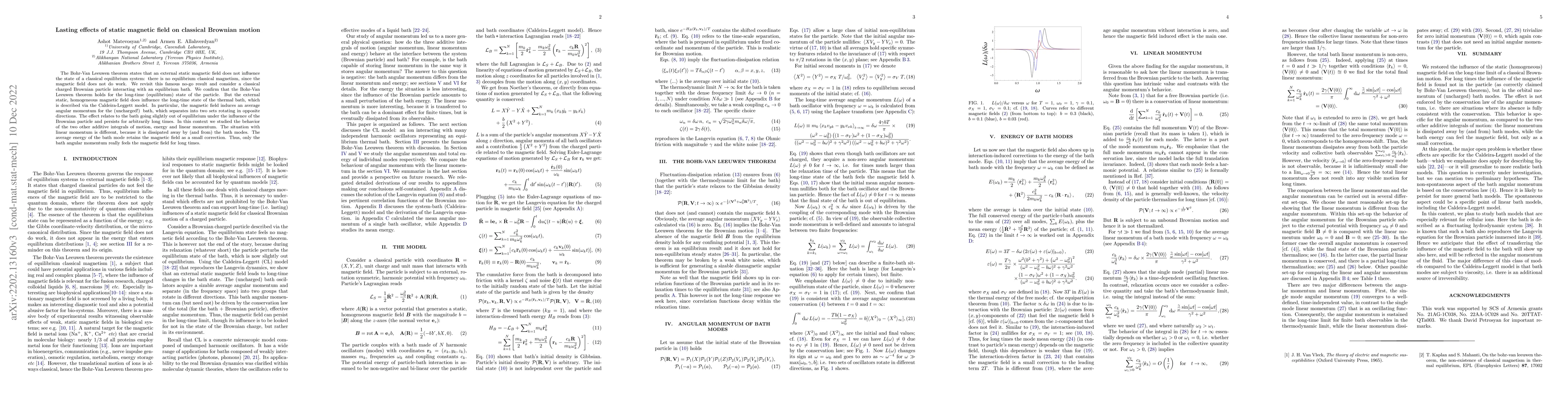 Thumbnail for Lasting effects of static magnetic field on classical Brownian motion