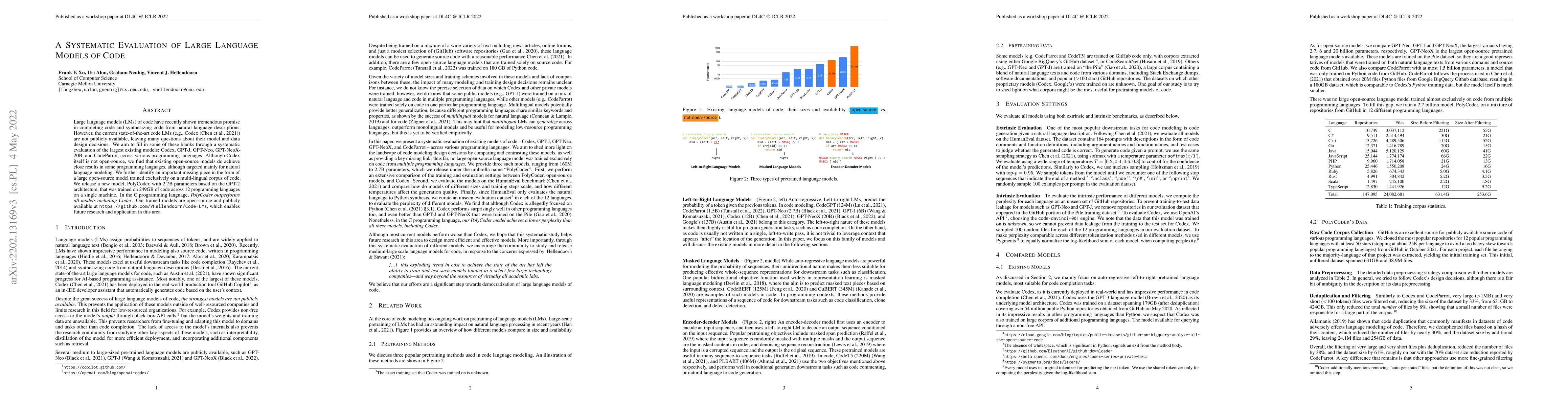 Thumbnail for A Systematic Evaluation of Large Language Models of Code