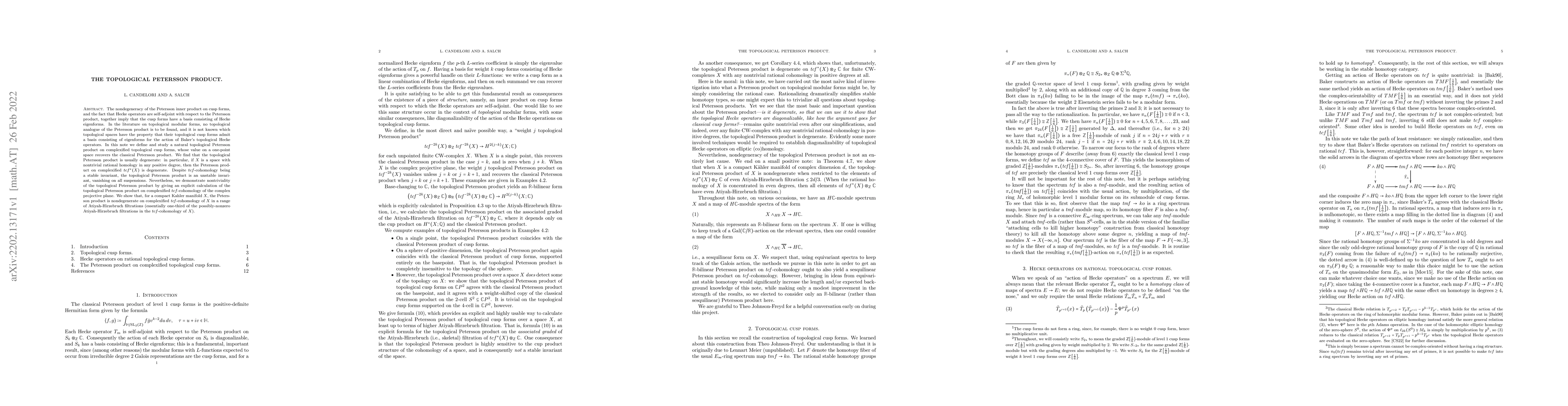 Thumbnail for The topological Petersson product