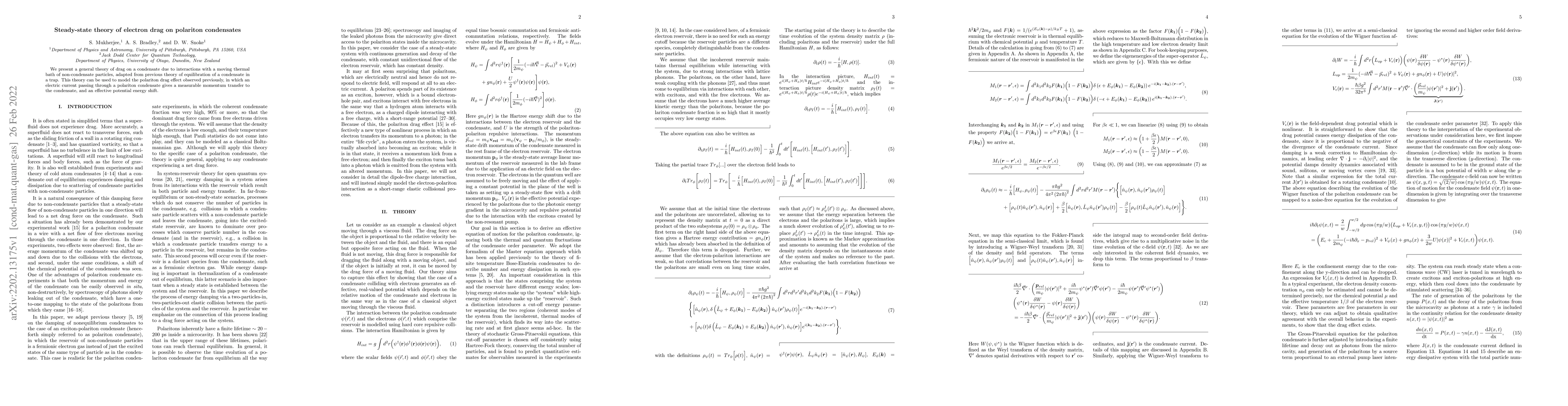 Thumbnail for Steady-state theory of electron drag on polariton condensates