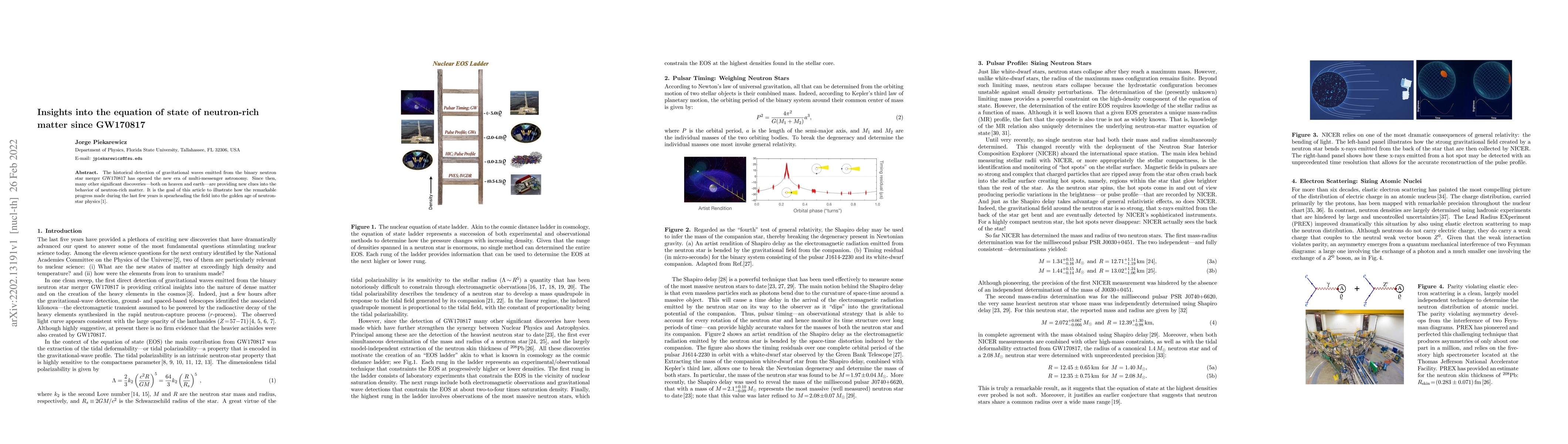 Thumbnail for Insights into the equation of state of neutron-rich matter since
  GW170817