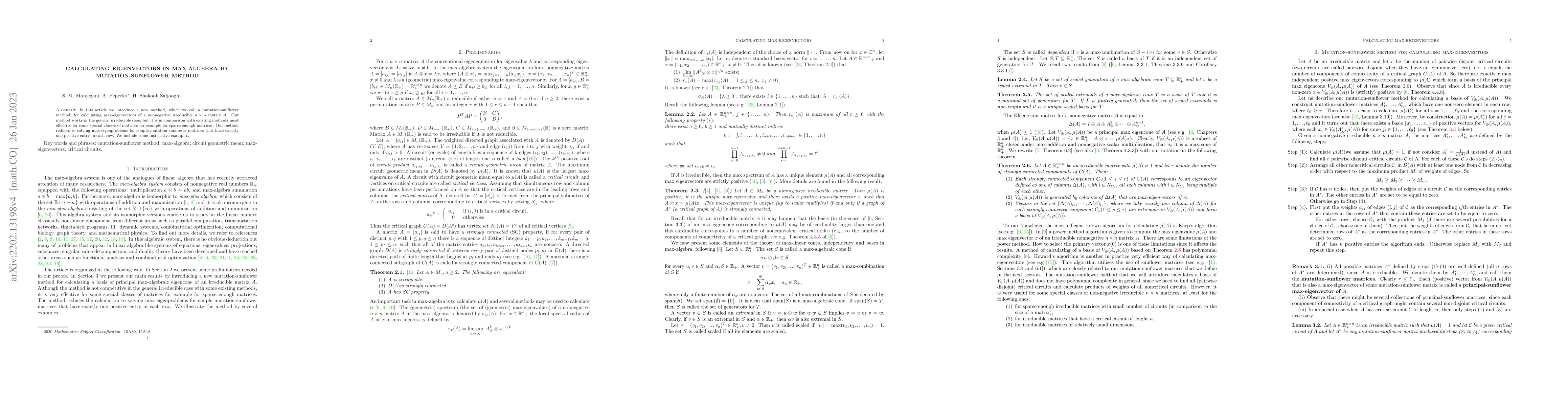 Thumbnail for Calculating eigenvectors in max-algebra by mutation-sunflower method