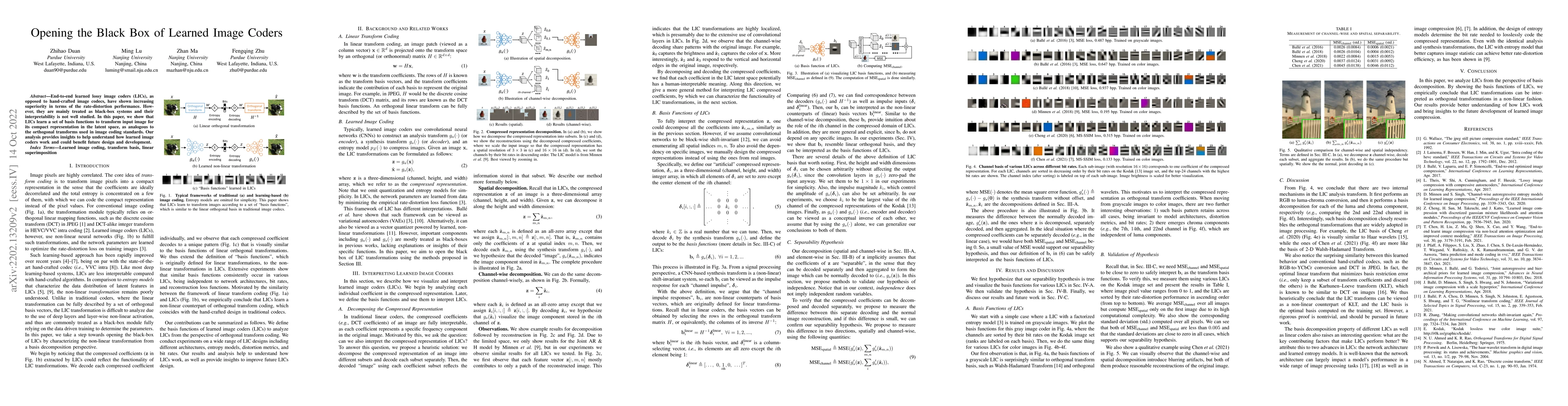 Thumbnail for Opening the Black Box of Learned Image Coders