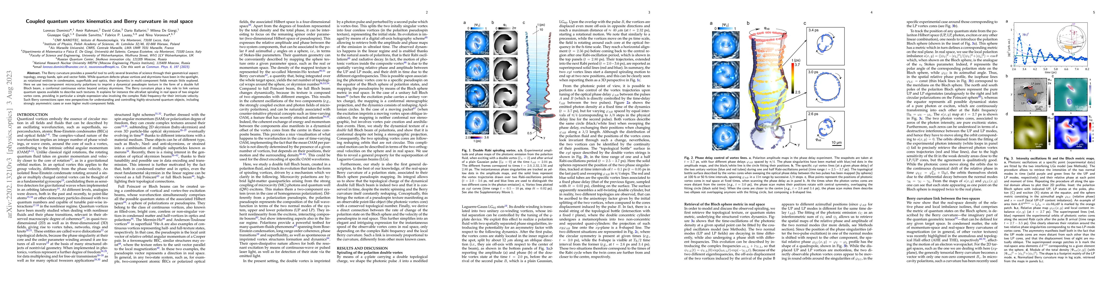 Thumbnail for Coupled quantum vortex kinematics and Berry curvature in real space