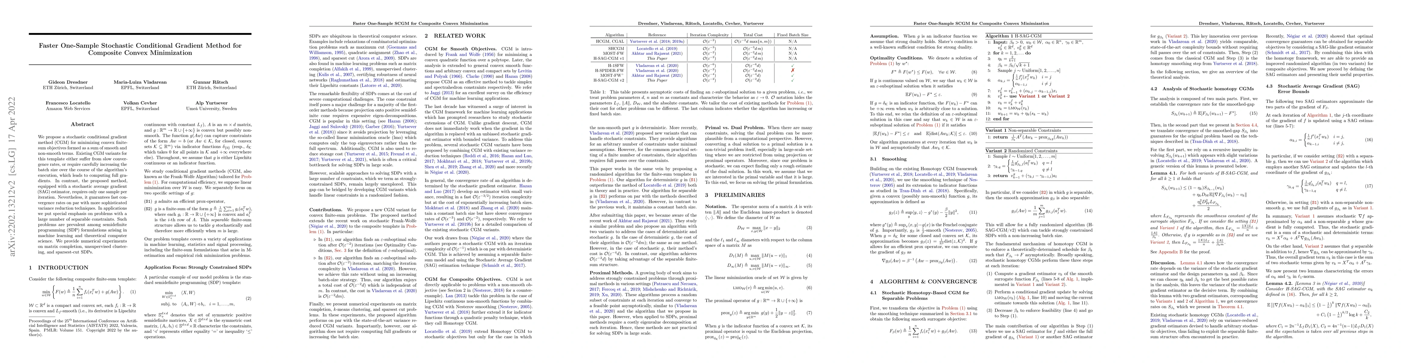 Thumbnail for Faster One-Sample Stochastic Conditional Gradient Method for Composite
  Convex Minimization