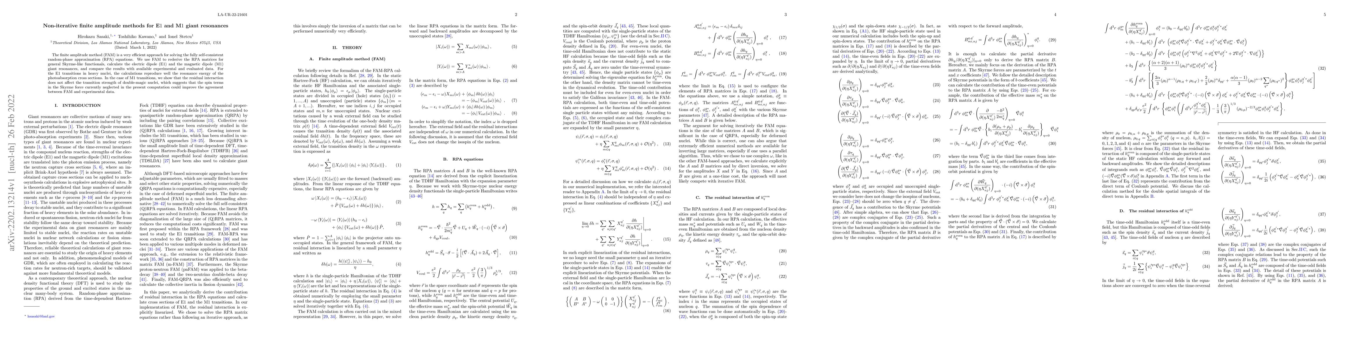 Thumbnail for Non-iterative finite amplitude methods for E1 and M1 giant resonances