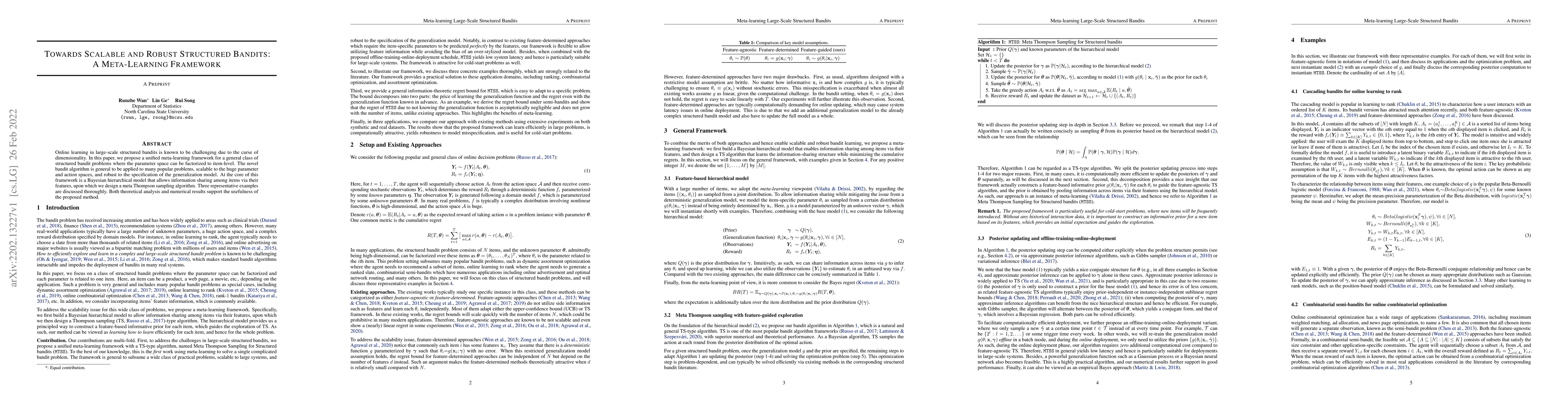 Thumbnail for Towards Scalable and Robust Structured Bandits: A Meta-Learning
  Framework