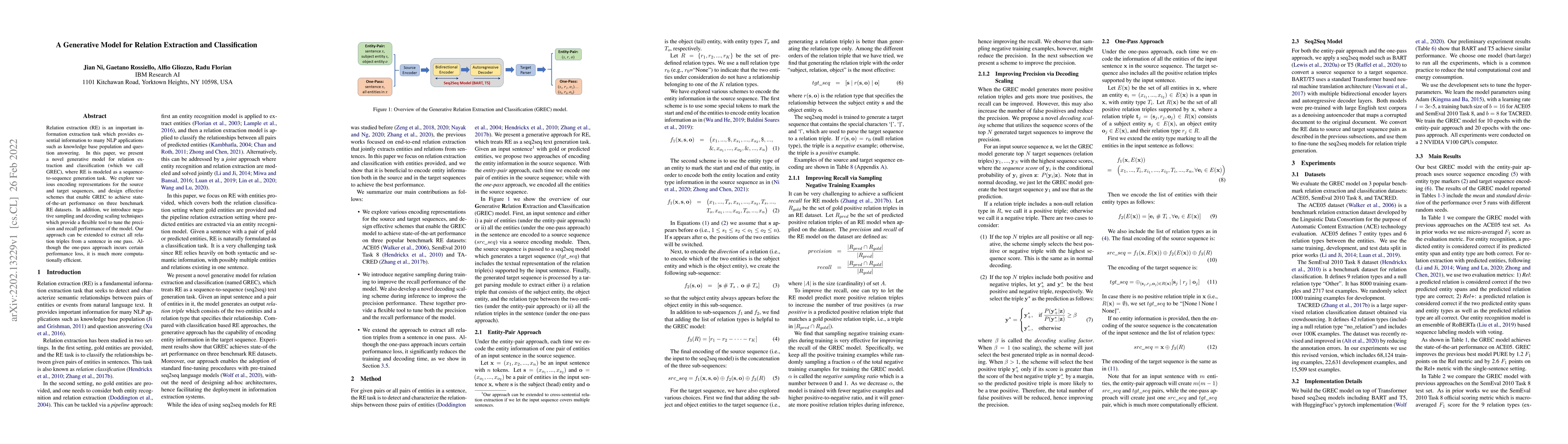 Thumbnail for A Generative Model for Relation Extraction and Classification