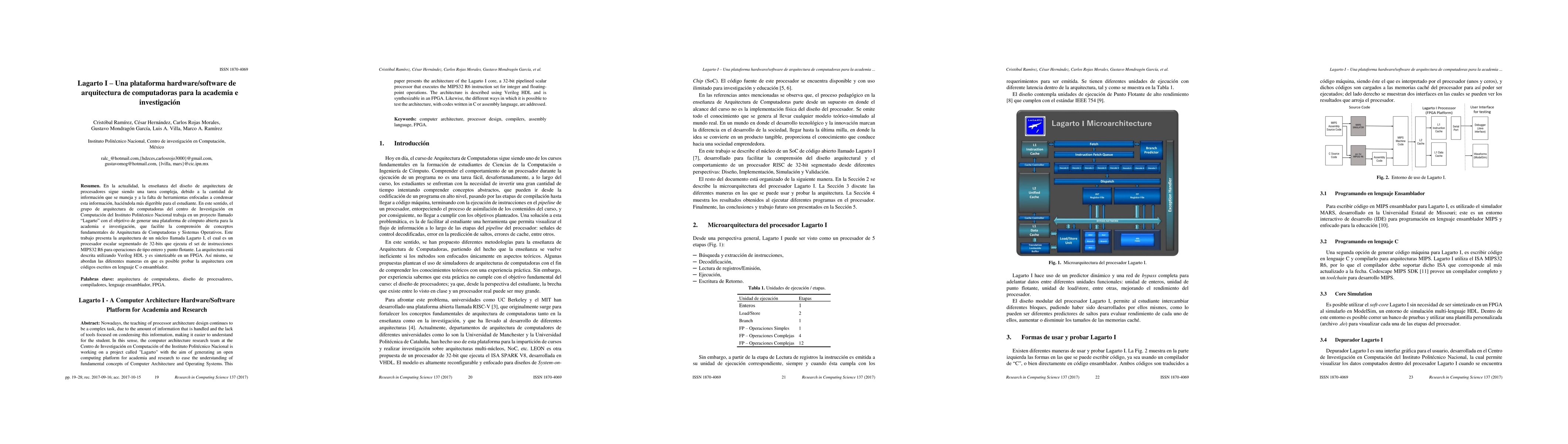 Thumbnail for Lagarto I-Una plataforma hardware/software de arquitectura de
  computadoras para la academia e investigaci\'on