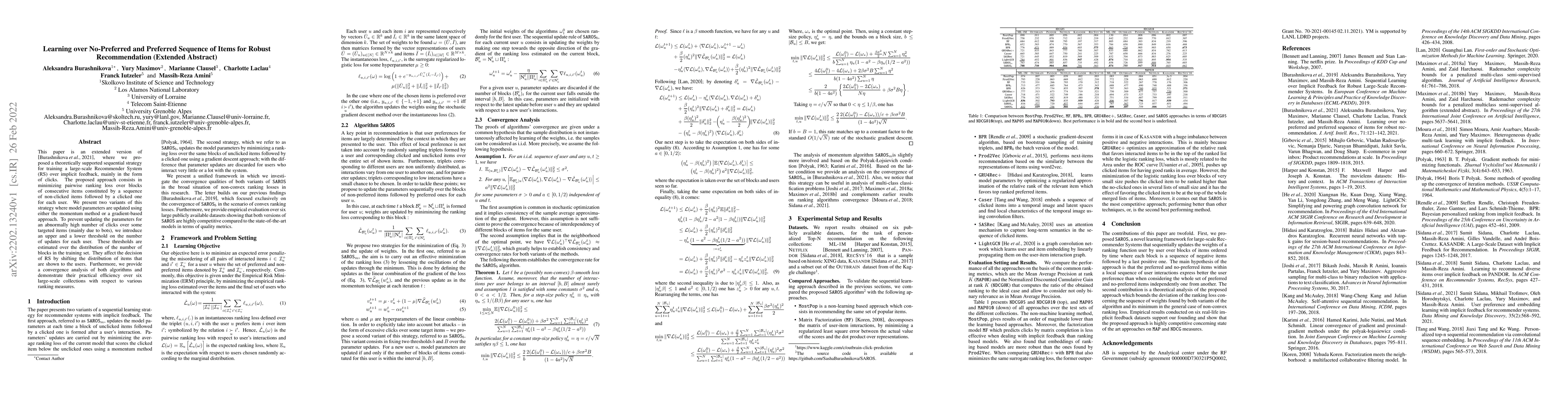 Thumbnail for Learning over No-Preferred and Preferred Sequence of Items for Robust
  Recommendation (Extended Abstract)