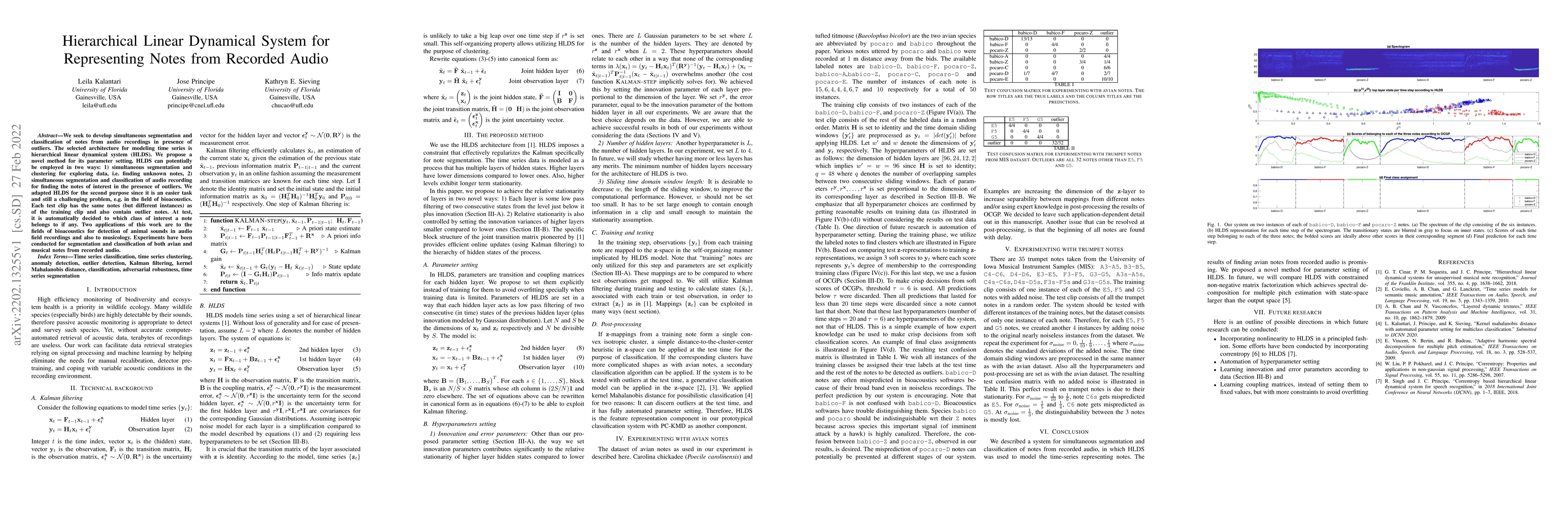 Thumbnail for Hierarchical Linear Dynamical System for Representing Notes from
  Recorded Audio