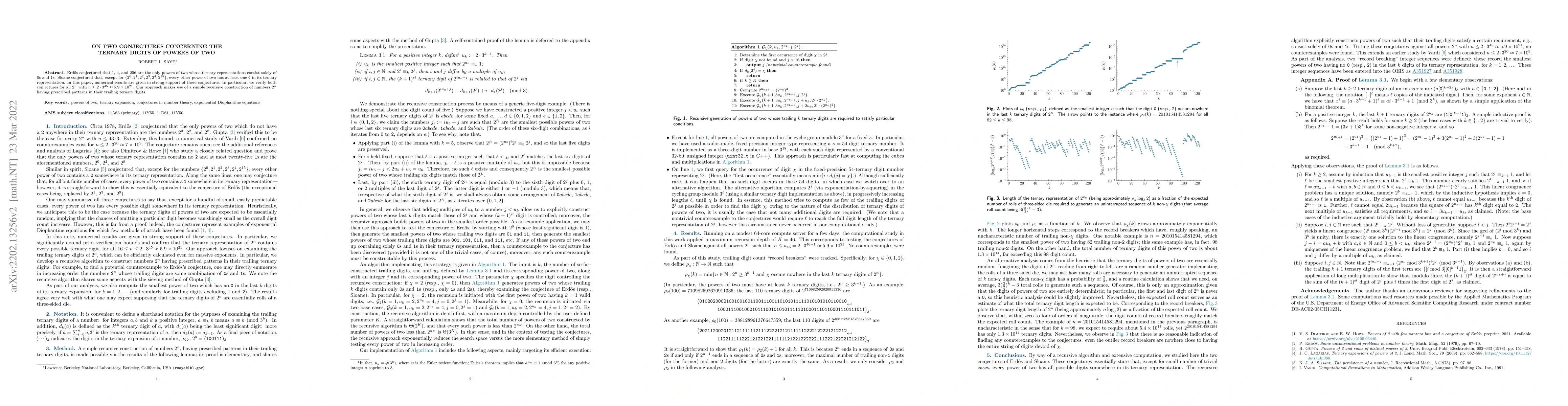 Thumbnail for On two conjectures concerning the ternary digits of powers of two