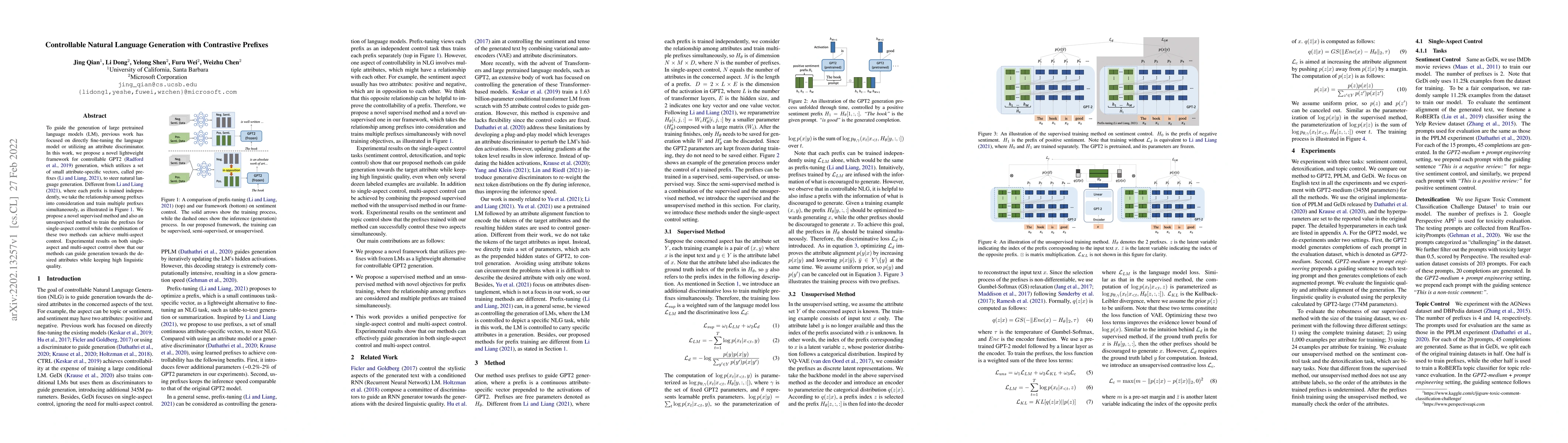 Thumbnail for Controllable Natural Language Generation with Contrastive Prefixes
