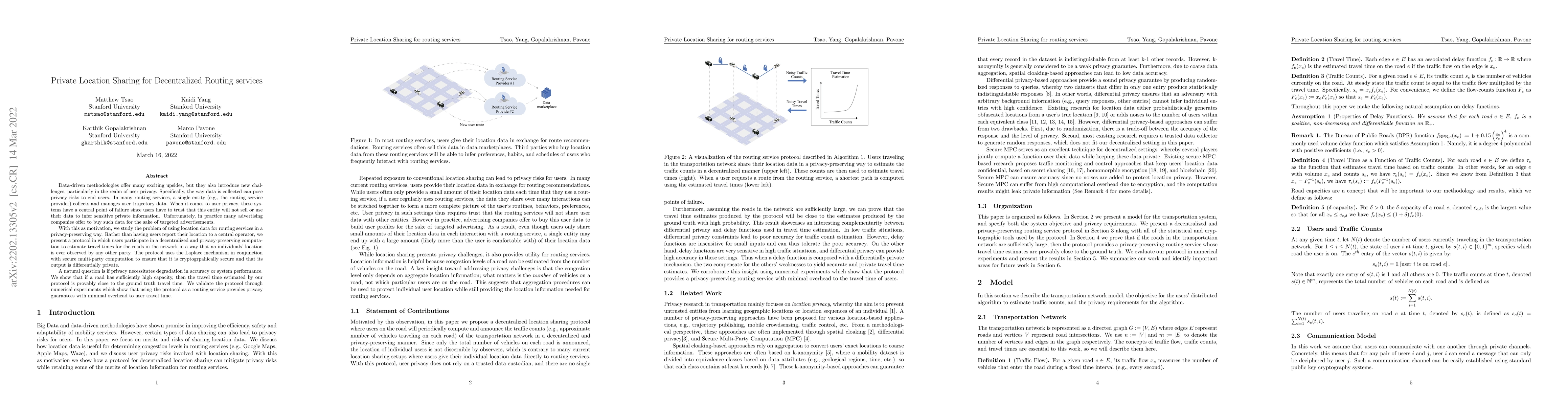 Thumbnail for Private Location Sharing for Decentralized Routing services